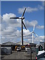 The fire damaged wind turbine on Sutton Fields