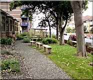 SD3228 : St Annes Library side garden by Gerald England