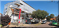 Houses under scaffolding, Woodville Road