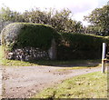 Stone gate post at Rhosnewydd