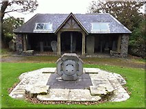 SC4991 : The cross shelter at Kirk Maughold Parish Church by Andrew Abbott