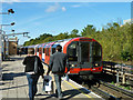 Central Line eastbound train arriving at Northolt