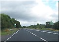 Merge to a single lane ahead signs on the A4