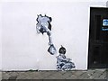 Banksy type graffiti