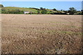 Stubble field and Clapton Farm