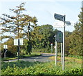 3-armed signpost near Cam & Dursley railway station