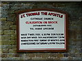 St Thomas the Apostle Catholic Church, Claughton, Nameboard