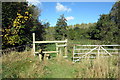 Stile on the path up to the railway