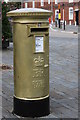 Gold postbox in Hamble-le-Rice