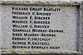 Names on Hucclecote war memorial