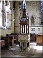 NY7756 : Holy Trinity Church, Whitfield - font by Mike Quinn