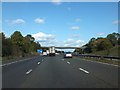 Wooded cutting and bridge over M5 near Eastington 