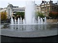 SJ8498 : Fountains in Piccadilly Gardens by Paul Gillett