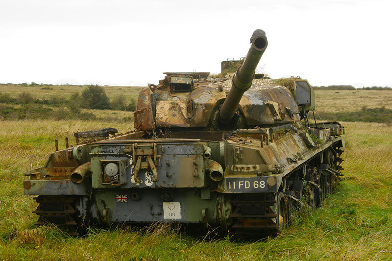 Chieftain tank near Imber © Hugh Chevallier :: Geograph Britain and Ireland