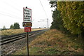 Pedestrian railway crossing on the footpath from Rossington Hall to Rossington