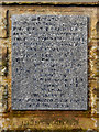 NY9169 : War Memorial Plaque, Wall by David Dixon