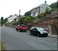 Houses set above road level, Pontneathvaughan Road near Glynneath