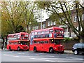 Routemasters on bus stand, High Street Kensington