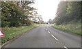 Bend in road near entrance to Rhiw Fallen