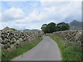 Between two stone walls - view northwards along Brackenagh East Road 