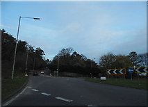 TL3012 : Roundabout on the A414 looking towards Thieves Lane by David Howard