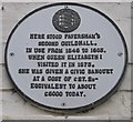 Plaque on Shelter Shop, Faversham