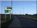 The B1287 heading north, approaching roundabout