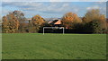 View over the goal to Roundway Hill