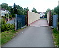 Across Glyn Bargoed Road footbridge, Trelewis