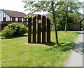 Sculpture near the entrance to Taff Bargoed Millennium Park, Trelewis