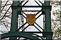 Plaque on the suspension footbridge, Pitlochry