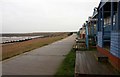 Saxon Shore Way past the beach huts