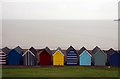 Beach huts looking out to sea