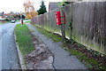 Path and postbox on the Olney Road