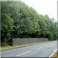 Meshed wall alongside the A465