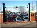 Old Gas Works Gates and Plaque at Asda