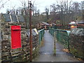 Railway footbridge and post box