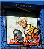 SH5848 : Saracen's Head Hotel name sign, Beddgelert by Jaggery