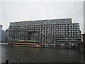 View of the Lotus restaurant and an apartment block from Millwall Dock