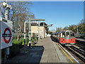 Northbound train leaving Totteridge & Whetstone