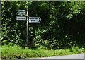 Road sign south-west of Bwlch-Llan, Ceredigion