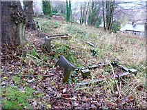 SE0324 : Lower part of the graveyard of the former St Mary’s Church, Luddendenfoot  by Humphrey Bolton