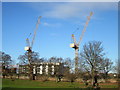 SJ4066 : City Walls and Cranes, Chester by Jeff Buck