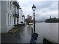 Flooded riverfront at Strand-on-the-Green