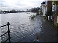 Flooded riverfront at Strand-on-the-Green