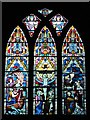 NY9171 : St. Peter's Church, Humshaugh - stained glass window in sanctuary by Mike Quinn