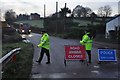 Mid Devon : Police Road Closed Sign