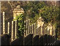 SX8570 : Railings, pillars and wall, Newton Abbot cemetery by Derek Harper