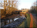 De-watered section of canal south of the M65