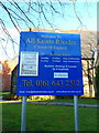 All Saints Church, Rhodes, Nameboard